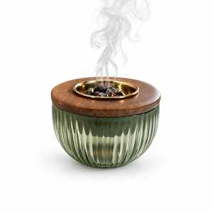 <b>Wooden</b> & Glass Incense Burner for <b>Temple</b> Decoration Meditation Yoga Studio and Premium Spiritual Home Accessories - Product Image 2