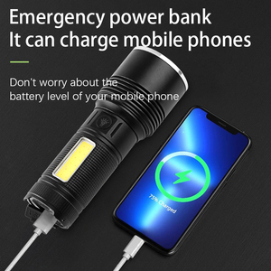 Torcia LED Laser Bianca Zoomabile Ricaricabile USB-C con Luce Laterale COB e Indicatore di Carica, Professionale per Ricerca e Soccorso, Tattica per Esterni - Product Image 5