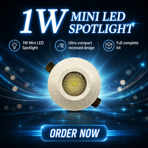 <span class=keywords><strong>Kit</strong></span> de <span class=keywords><strong>mini</strong></span>-<span class=keywords><strong>spot</strong></span> encastré <span class=keywords><strong>LED</strong></span> 1W en aluminium, trou de découpe de 27 mm pour pergola et véranda - Product Image 1