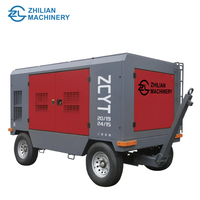 Compresseur d'air à vis portable diesel Zhilian 850CFM 15 bars 191 kW 260 CV 24 m³/min pour forage de puits d'eau et équipement de forage DTH