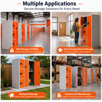 Casier de rangement modulaire en acier avec serrure, unité de stockage en métal galvanisé pour solution de stockage en entrepôt commercial