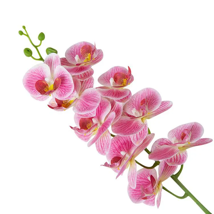 Orquídeas artificiales de látex con 9 cabezales de impresión 3D, orquídeas artificiales de seda con tacto Real, para decoración de hogar y boda, venta al por mayor