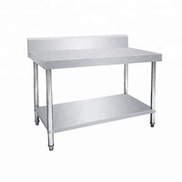 Table de travail commerciale en acier inoxydable à base ouverte avec rebord de 4 pouces pour boulangerie, restaurant et cuisine