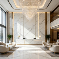 Carrelage mural et de sol en pierre frittée polie Horizon White pour salon, chambre, couloir, salle à manger et extérieur