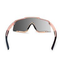 Lunettes de soleil de sport de plein air tendance, surdimensionnées, pour le vélo, la course à pied, le cyclisme, UV400, pour hommes, avec verres gris/rose, monture TR90, pour le cyclisme
