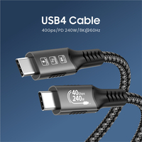 Câble USB4 80Gbps 16K 240W PD 3.1 Charge rapide Câble USB C vers USB C Coque en aluminium Câble audio vidéo tressé pour tablette MacBook