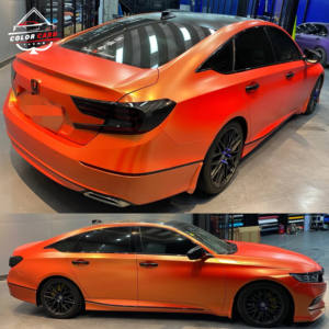 ฟิล์มไวนิลหุ้มรถยนต์สีส้มทองด้านแบบไร้ฟองอากาศ เปลี่ยนสีเมทัลลิก PVC - Product Image 3