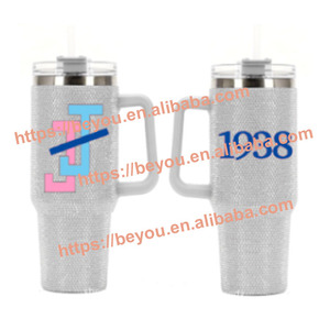 Su misura Jack e Jill <span class=keywords><strong>Inc</strong></span> 1938 rosa e blu organizzazione JJ Sorority strass in acciaio inossidabile tazza per bere - Product Image 1