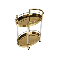 Chariot de service multi-usages 3 niveaux en acier inoxydable et acrylique pour hôtels et restaurants, chariot de buffet, chariot à nourriture - Prix usine