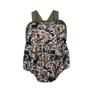 ชุดรอมเปอร์เด็กผู้หญิงลายพรางล่าสัตว์ RTS Boutique ผ้าคอตตอนผสมสแปนเด็กซ์ 95% ลายเป็ดมัลลาร์ด เสื้อผ้าเด็กแรกเกิดลำลอง ผ้าเนื้อนุ่ม - Product Image 1