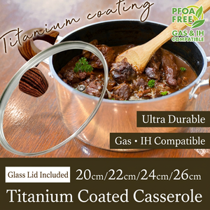 Double-Handle <b>Soup</b> Stock <b>Pots</b> Titanium Coated Camping Nonstick Cookware With <b>Pot</b> Cover - Product Image 6