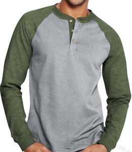 Camisetas informales de manga larga con <span class=keywords><strong>cuello</strong></span> <span class=keywords><strong>Henley</strong></span> para hombre, tejido de punto sólido abotonado con serigrafía - Product Image 3