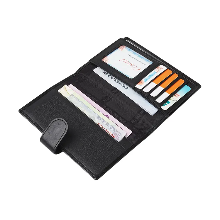 High quality nappa leather multiple business card holder passport organizer wallet with ID card slot