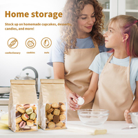 Sac en papier kraft recyclable à fond plat avec fenêtre transparente pour emballage de pain grillé, plats à emporter et café – Vente en gros