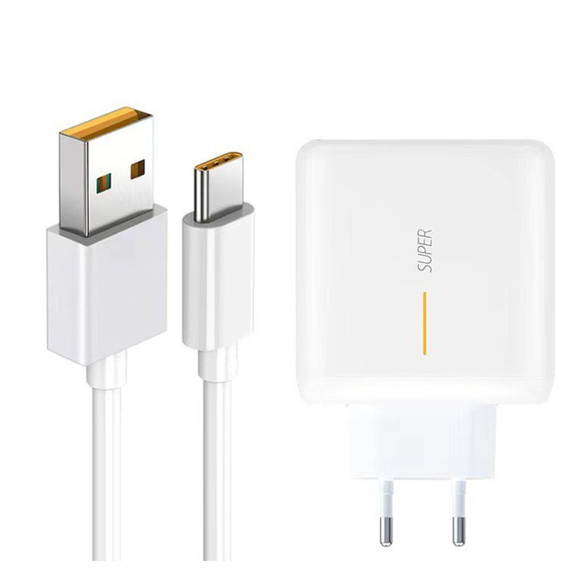 For Oppo Super Vooc 65W Charger Super Fast Charging 65W USB a Travel Adapter 6.5A TYPE C Cable for OPPO RENO 5 6 7 8 PRO Find X2