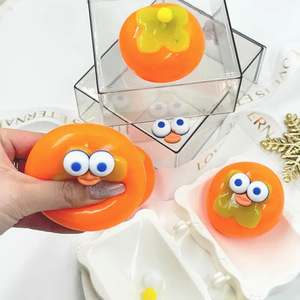 Hot Selling TPR Kawaii Persimmon Big Eyes Stress Relief Decompression <b>Squeeze</b> Sensory Toys for Kids Boys and Girls - Product Image 1