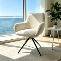 Chaise de salle à manger en velours avec pieds en métal doré, dossier incurvé et poignée annulaire pour maison moderne, salon, cuisine - Vente en gros