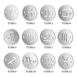 304 in acciaio inox segno zodiacale ciondoli costellazioni pendenti per bracciale collana portachiavi creazione gioielli - Product Image 2