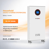 Système de stockage d'énergie solaire domestique tout-en-un Plug & Play 5kW 10kWh LiFePO4 avec onduleur hybride pré-câblé ESS pour le stockage d'énergie domestique