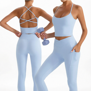 Ensemble de yoga sans couture personnalisé pour femmes, leggings taille haute, soutien-gorge de sport, vêtements de fitness, tenue de sport, vente en gros, marque privée OEM - Product Image 1