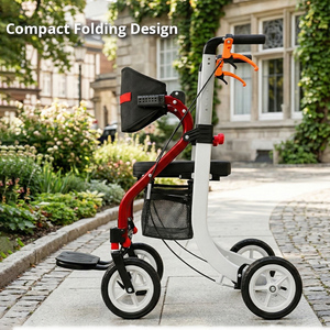 Déambulateur Relaxsmith AR2031 pour personnes âgées, structure robuste en alliage d'aluminium, pliage facile, siège confortable, capacité de charge de 120 kg, CE - Product Image 3