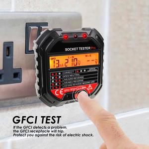 Digital <b>Socket</b> <b>Tester</b> Receptacle Detector with Red Light Test Result Indicator Outlet for GFCI / Standard 3-Wire 120V Receptacle - Product Image 2