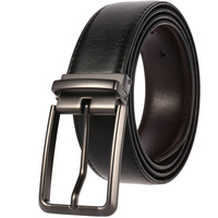 Ceinture personnalisée avec logo, nouvelle ceinture à boucle à ardillon double face LY35-5204-2