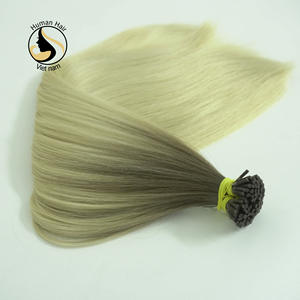 Calidad superior, venta al por mayor, queratina virgen Remy, cabello de punta plana I U V, extensiones de cabello rubio ruso - Product Image 5