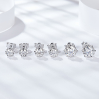 1.00 karat parlak kesim moissanit taş S925 küpe