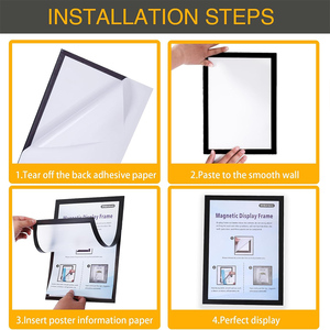 8,5x11 "Soporte de señal magnética Marco de imagen de cartel para ventana de pared refrigerador Pantalla de puerta de vidrio, reutilizable - Product Image 4