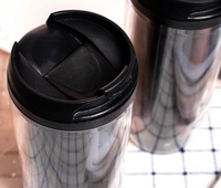 Tasse à café en plastique double paroi, gobelet de thé pour la publicité professionnelle, style européen