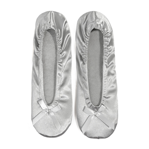 Nuove scarpe da regalo per gli ospiti dopo la festa pantofole pieghevoli ballerine in raso d'oro con soletta in spugna - Product Image 3