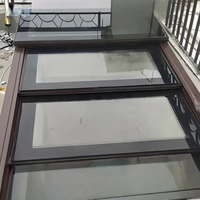 Toit ouvrant électrique automatique réglable et pliable avec cadre en aluminium et dessus en verre, universel pour escalier moderne, véranda et sous-sol