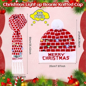 Chapeau <span class=keywords><strong>de</strong></span> Noël avec lumière LED, bonnet en tricot, chapeau d'hiver, chapeau <span class=keywords><strong>de</strong></span> neige, casquette, cadeaux <span class=keywords><strong>de</strong></span> fête <span class=keywords><strong>de</strong></span> Noël pour adultes et enfants - Product Image 4