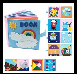 <span class=keywords><strong>Livre</strong></span> en feutre Montessori pour l'éducation précoce, développe les compétences pratiques, résistant aux déchirures, jouet éducatif pour enfants - Product Image 1