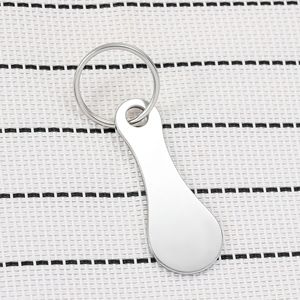 Llavero de metal con diseño de carrito de supermercado y mosquetón para carrito de compras - Product Image 4