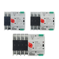 Saklar Transfer otomatis daya ganda ATS, kualitas terbaik 2P 3P 4P AC 220V 63A 100A 50Hz