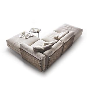 Sofá y sofás blancos de tela de lino modernos con correas de cuero de lujo, muebles de sala de estar - Product Image 3