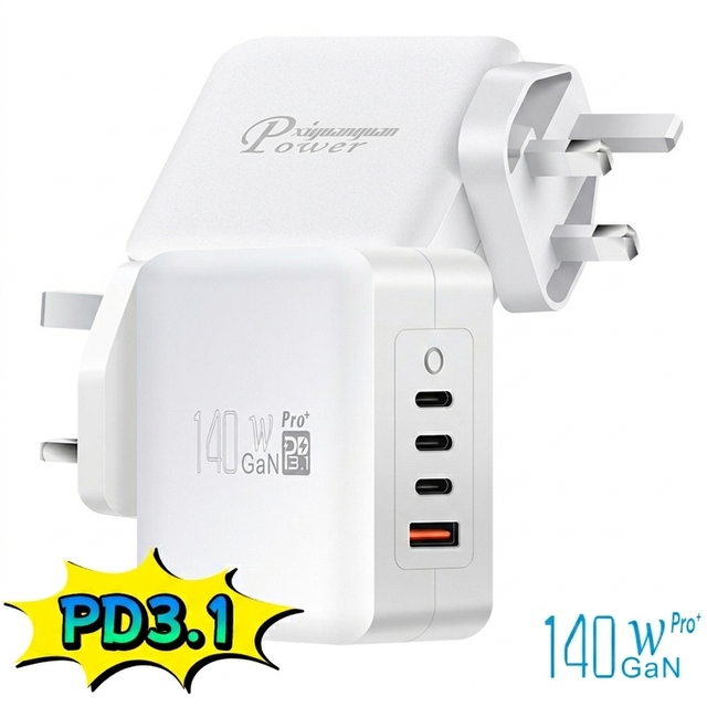 Low Moq Products Wholesale Price UK Wall Plug 4-port 3c1a Type c Usb a Pd3.1 Qc3.0 PPS 140w Gan Fast Charger for iphone macbook