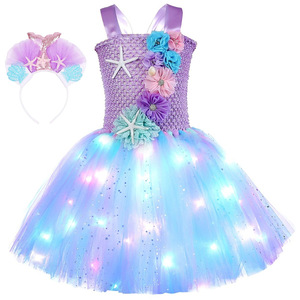 Set Gonna e Fascia per Capelli da Sirena Scintillante per Bambina, Costume da Principessa con Gonna a Palloncino per Feste e Festival DP010 - Product Image 2