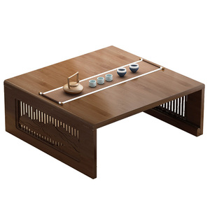 Table basse en bois style tatami avec rangement pour le sol, table basse de style zen - Product Image 5
