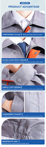 Vêtements <span class=keywords><strong>de</strong></span> travail pour hommes et femmes, combinaisons <span class=keywords><strong>de</strong></span> travail printemps-automne, résistantes à l'usure, pour chantier <span class=keywords><strong>de</strong></span> construction, atelier - Product Image 4