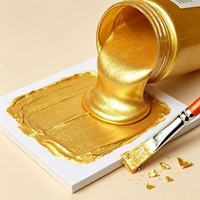 Peinture liquide en résine à effet feuille d'or métallique pour la restauration de meubles, les loisirs créatifs, le métal, la toile et la décoration intérieure - Application au pinceau/au pulvérisateur