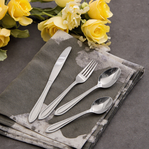 Couverts élégants en acier inoxydable avec miroir polonais Design traditionnel Formes raffinées pour élever les cuisines Camping Horaires des repas - Product Image 1
