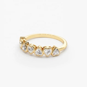 LYBURCHI Bague en argent sterling 925 plaqué or 14/18K Vermeil en forme de cœur sertie de diamants en CZ <span class=keywords><strong>pour</strong></span> femme - Product Image 2