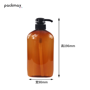 600ml Oval PET <b>Pump</b> <b>Bottle</b> for Shower Gel Shampoo - Custom Horse Oil High End Bath Lotion Container Wholesale - Product Image 2