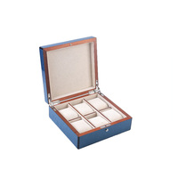 Boîtier de montres en bois Mdf à 6 emplacements avec logo personnalisé OEM Boîte à montres de luxe en bois de crocodile