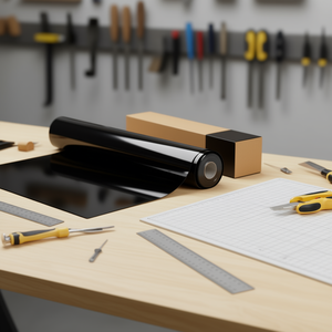 Rouleau de vinyle thermocollant noir brillant 12 po x 25 pi pour papier de transfert - Product Image 2