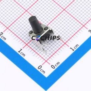 TS-1093A-A12B2-D2 Tactile Switch Through hole Component THT Switch Single Pole Single Throw Round Button 1.8N Right Angle Insert - Product Image 1