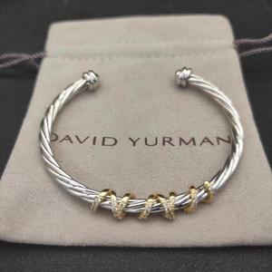 Bracciale David Yarman Bangle Bicolore, Gioiello Raffinato per Donne, Regolabile, Placcato Oro 18K, Argento 925, Design Intrecciato - Product Image 3